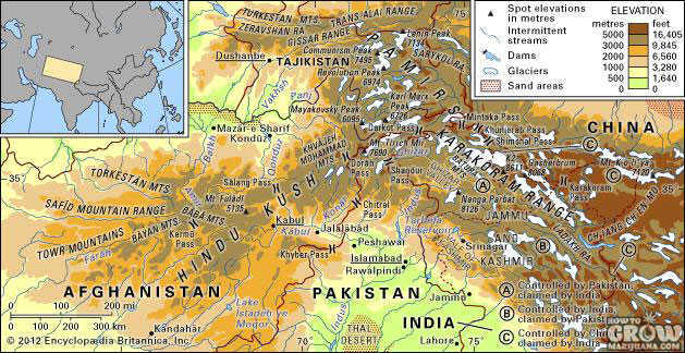 map of hindu kush