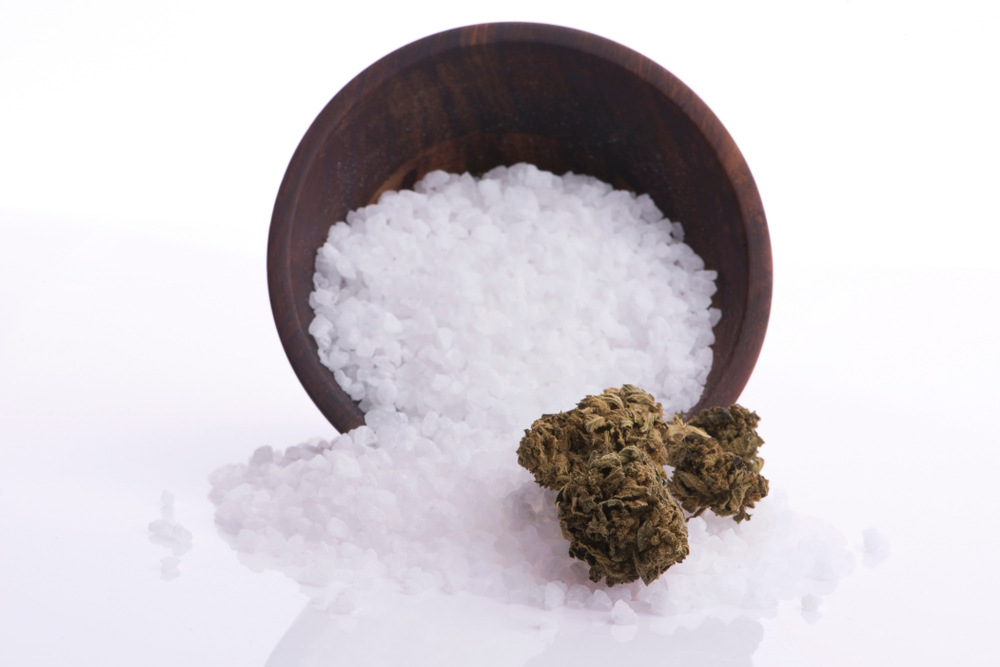 epsom salt with cannabis bud