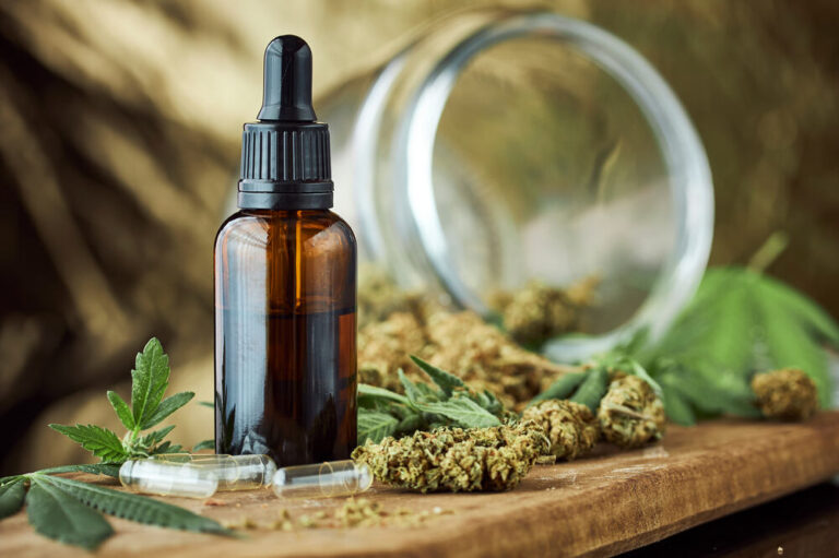 cannabis tincture with cannabis buds