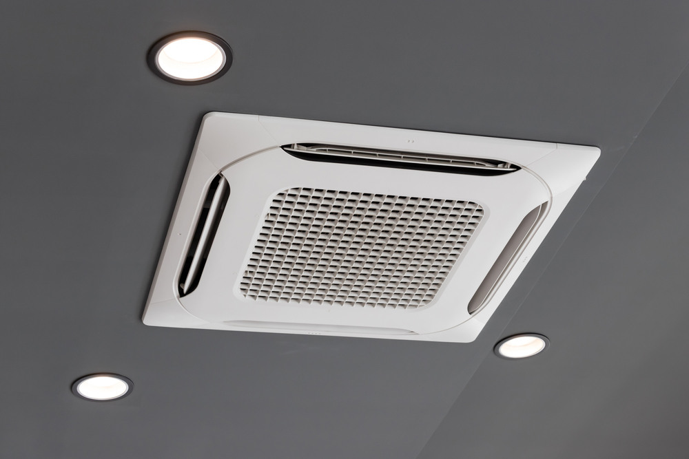 central AC unit on ceiling