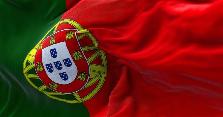 a waving Portugal Flag